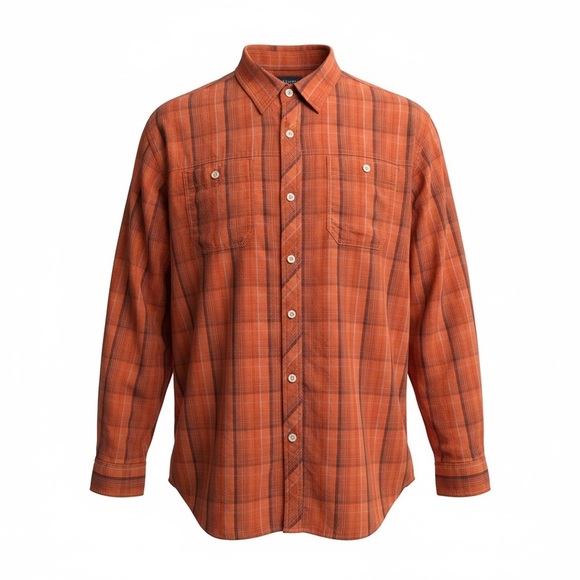 Eddie Bauer Other - Eddie Bauer Men's Rust Plaid Button Down Shirt